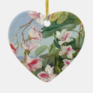 Ornamento De Cerâmica Chuva de Festa Floral Rosa Primavera Paz Amor Dest