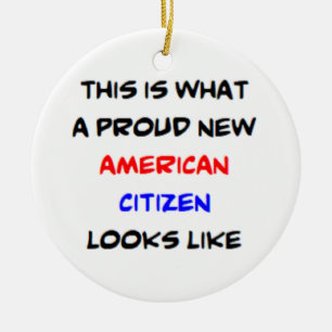 Ornamento De Cerâmica cidadão americano orgulhoso novo