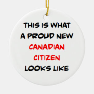 Ornamento De Cerâmica cidadão canadense, novo orgulhoso