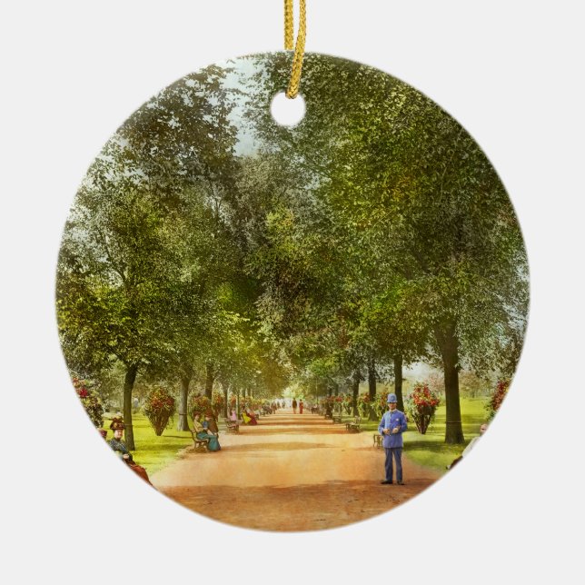 Ornamento De Cerâmica Cidade - Chicago IL - Uma caminhada no Lincoln Par (Frente)