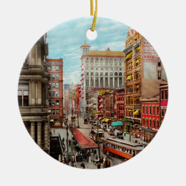 Ornamento De Cerâmica Cidade - Cincinnati, OH - Rainha cidade 1915 (Frente)