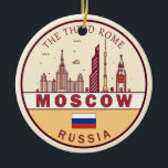 Ornamento De Cerâmica Cidade da Rússia - Skyline Emblem<br><div class="desc">Design de arte colorida e minimalista de Moscou,  com monumentos e marcos da cidade na Rússia.</div>