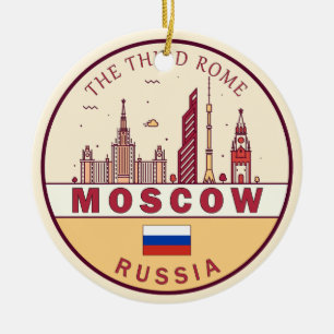 Ornamento De Cerâmica Cidade da Rússia - Skyline Emblem