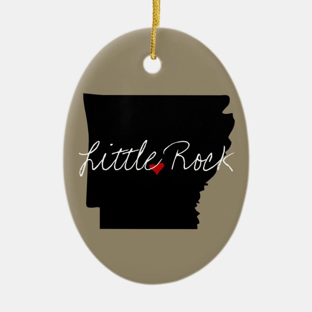 Ornamento De Cerâmica Cidade de Arkansas (Frente)