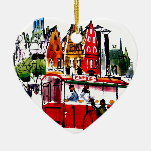 Ornamento De Cerâmica Cidade de Bruxelas (Frente)