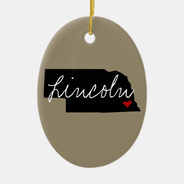 Ornamento De Cerâmica Cidade de Nebraska (Frente)