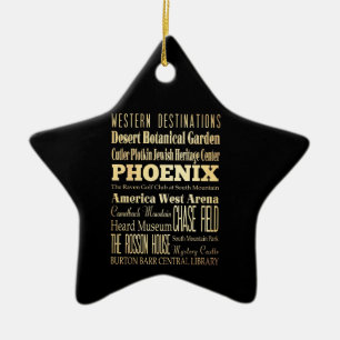 Ornamento De Cerâmica Cidade de Phoenix da arte da tipografia do estado