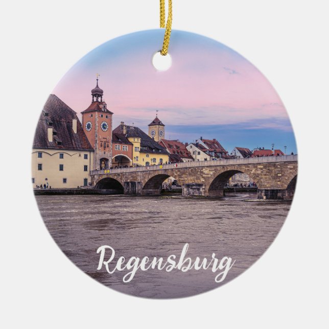 Ornamento De Cerâmica Cidade histórica de Regensburg, Alemanha (Frente)