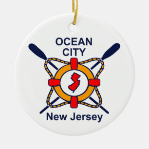 Ornamento De Cerâmica Cidade NJ do oceano