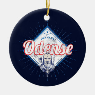 Ornamento De Cerâmica Cidade Odense Dinamarca Retro Viking Vintage Souve