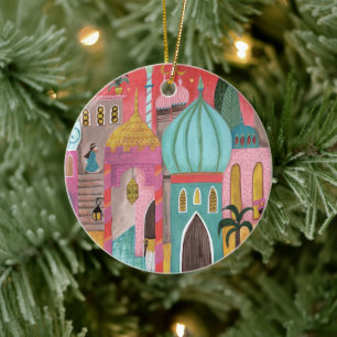 Ornamento De Cerâmica Cidade oriental religiosa Natal