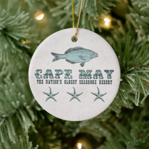 Ornamento De Cerâmica Cidade Personalizada de Cabo Maio de Seashore Beac