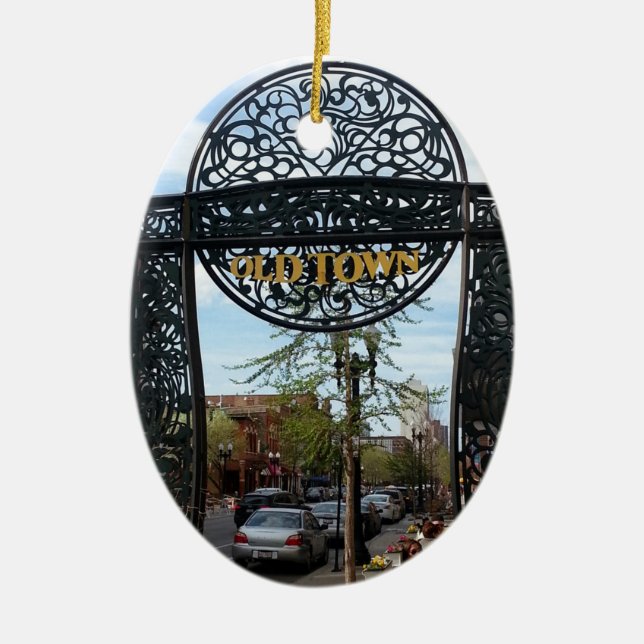 Ornamento De Cerâmica Cidade velha Chicago (Frente)