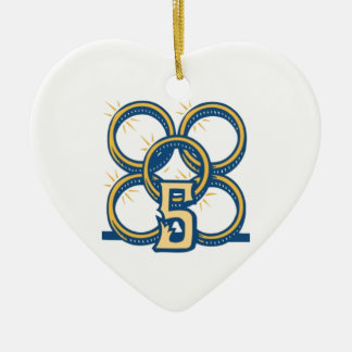 Ornamento De Cerâmica Cinco anéis Dourados!