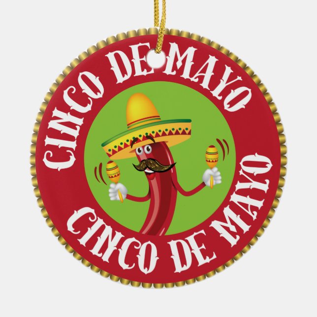 Ornamento De Cerâmica Cinco de Mayo (Frente)