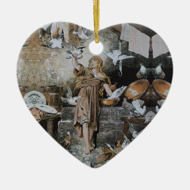 Ornamento De Cerâmica Cinderela - conto de fadas - Märchen - Grimm (Frente)