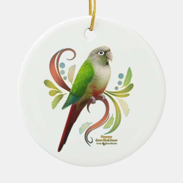 Ornamento De Cerâmica Cinnamon Green Cheek Conure (Frente)