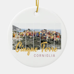 Ornamento De Cerâmica Cinque Terre Corniglia Riomaggiore - Itália