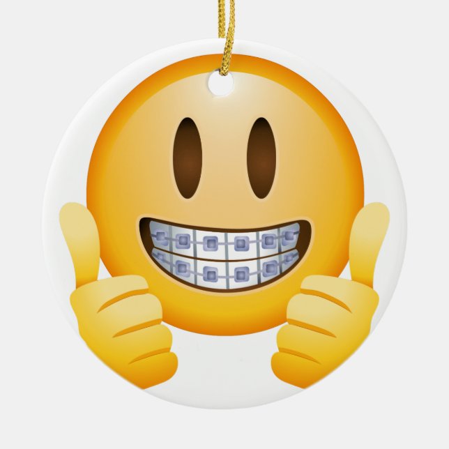 Ornamento De Cerâmica Cintas Geeky Emoji (Frente)