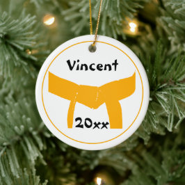 Ornamento De Cerâmica Cintura Laranja de Artes Marciais