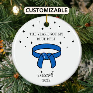 Ornamento De Cerâmica Cinturão azul personalizado de Karate, roupa de Ta
