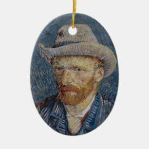Ornamento De Cerâmica Cinza Autoretrato Sentiu Que Van Gogh Belas Artes