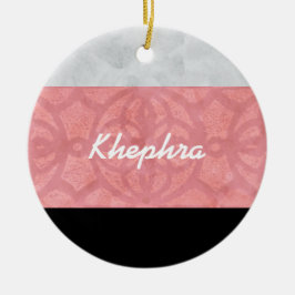 Ornamento De Cerâmica Cinza Rosa-Rosa-Rosa-Rosa, Aquarela E Nome