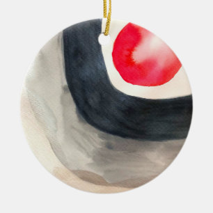 Ornamento De Cerâmica Cinza solar e arte moderna abstrato negra