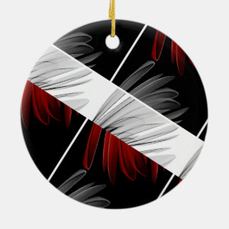 Ornamento De Cerâmica Cinza Vermelha Design Acrínica Relógio de Parede