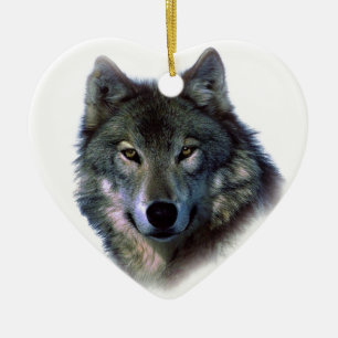 Ornamento De Cerâmica Cinza Wolf Eyes