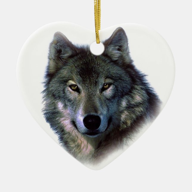 Ornamento De Cerâmica Cinza Wolf Eyes (Frente)