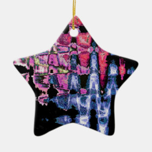 Ornamento De Cerâmica Cinzas de Cinza Roxo bonito e Aquarelas Negras