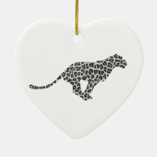 Ornamento De Cerâmica Cinzas-leopardo e Cinza-luz