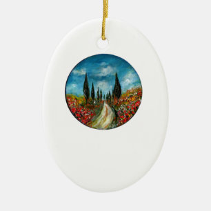 Ornamento De Cerâmica CIPrestes E PAPOULAS NA TOSCANA REDONDA