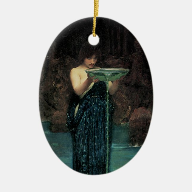Ornamento De Cerâmica Circe Invidiosa por John William Waterhouse (Frente)
