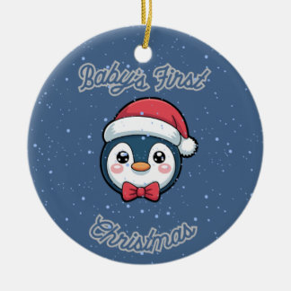 Ornamento De Cerâmica Circle Keepsake Ornament - Baby's First Christmas