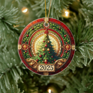 Ornamento De Cerâmica Circle of Light – Christmas Tree Blessing 2025”