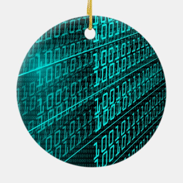 Ornamento De Cerâmica Circuito de Tecnologia de Computadores Futurística (Traseira)