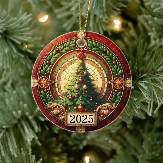 Ornamento De Cerâmica Círculo de Luz – Bênção da Árvore de Natal 2025” (Árvore)