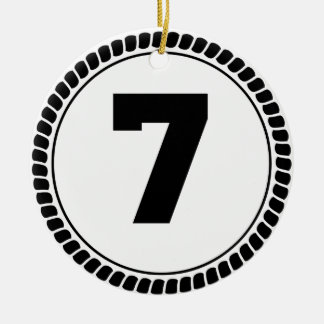 Ornamento De Cerâmica Círculo do número sete