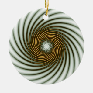 Ornamento De Cerâmica Círculo Dourado Giratório