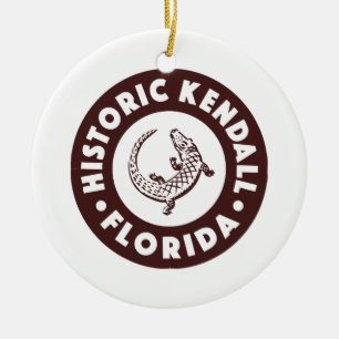 Ornamento De Cerâmica Círculo Kendall Flórida - Marrom