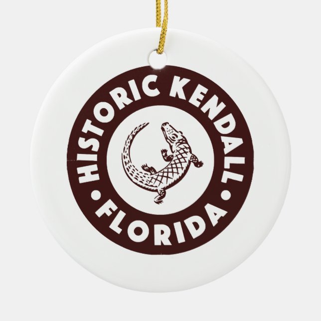 Ornamento De Cerâmica Círculo Kendall Flórida - Marrom  (Frente)
