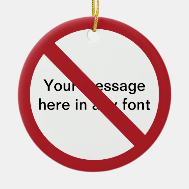 Ornamento De Cerâmica Círculo Personalizado com barra (Frente)