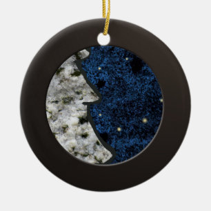 Ornamento De Cerâmica Círculo preto metálico e granito colorido