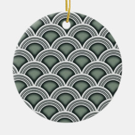 Ornamento De Cerâmica Círculos Concêntricos Art Déco
