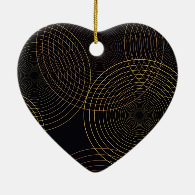 Ornamento De Cerâmica Círculos simples, modernos, legal e de linha fina (Verso)