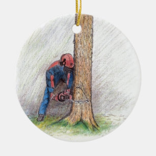 Ornamento De Cerâmica Cirurgião Árvore Arborista