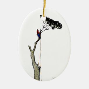 Ornamento De Cerâmica Cirurgião Árvore Arborista no trabalho presente Ch