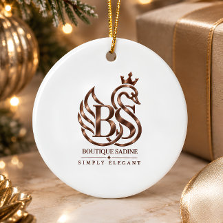 Ornamento De Cerâmica Cisne Minimalista Personalizado Presente Nomes Cas